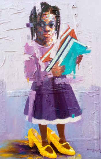 13 Grace Ighavbota 'Legacy Too large to fill' Grace Acrylic on canvas 40.64 w x 50.8 h cm (2022)