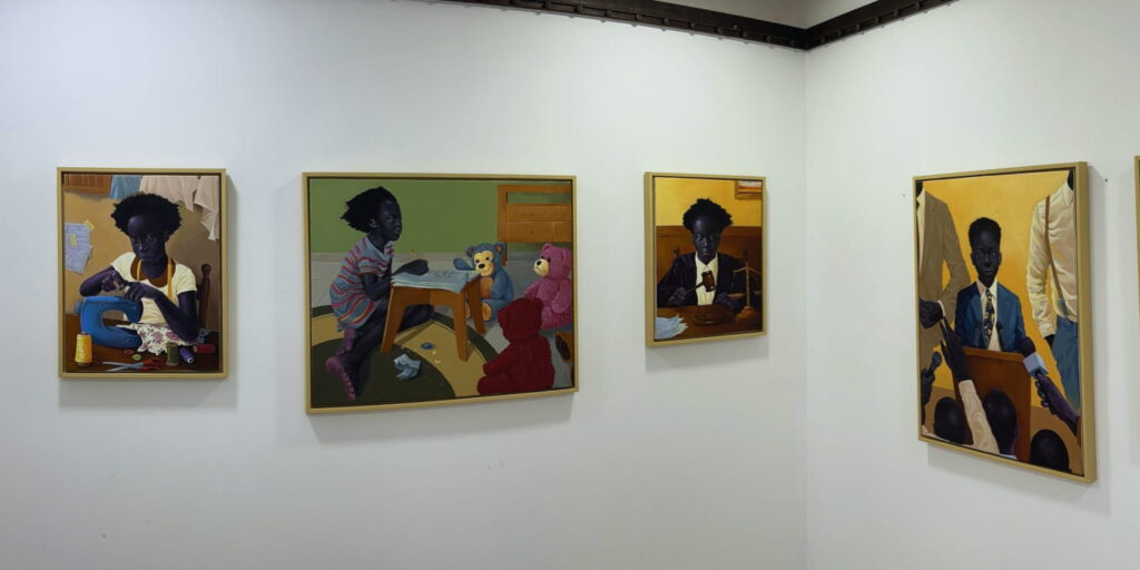 paintings of young happy children