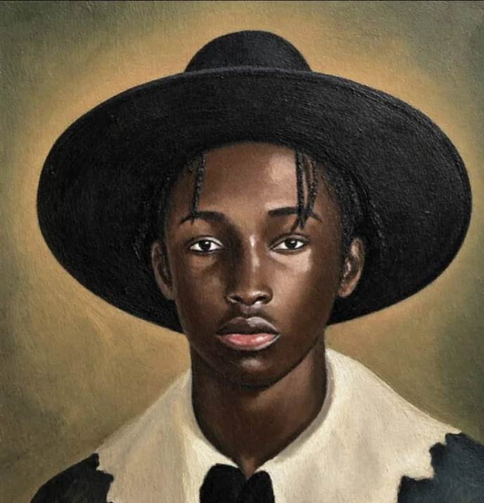 man with black hat